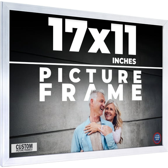 17x11 Frame Silver Real Wood Picture Frame Width 0.75 inches | Interior Frame Depth 0.5 inches |