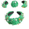 thumbnail image 6 of yotijay Knotted Headband Head Band Headdress Wide Headband Turban Headband Soft Top Knot Light Green, 6 of 9