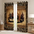thumbnail image 2 of Erosebridal Cabin Moose Deer Curtains Pack of 2 (42x84 Each), Brown Lake House Curtains Blackout, 2 of 6