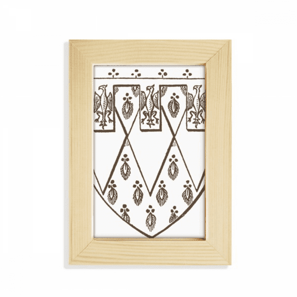Black White Baroque Art Feather Illustration Desktop Display Photo Frame Picture Art Painting 5x7 inch