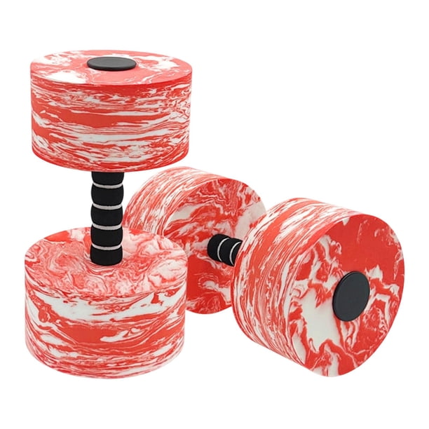 Juego de mancuernas acuáticas de espuma EVA, ligeras y ajustables, ideales para el fitness en el agua. Rojo