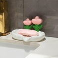 thumbnail image 3 of Flower Soap Tray, Decorative Bathroom Organizer, Bar Soap Drainage Holder, Strong Plastic Counter Storage, Cute Sink Accessory, 3 of 6