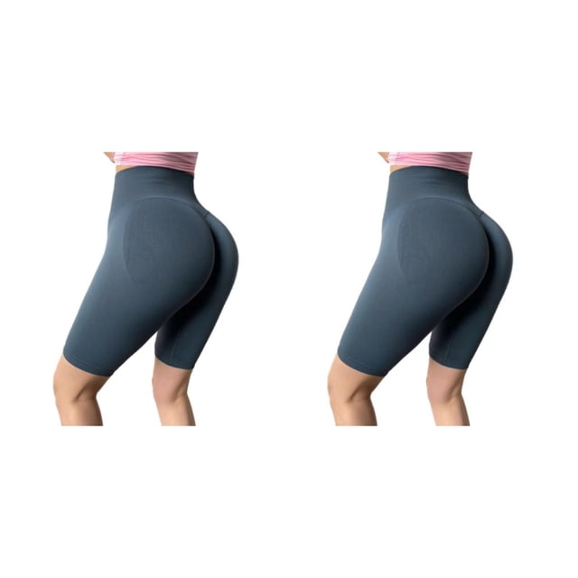 Pantalones Cortos Minnieouse Yoga Mujer Poliéster Cintura Alta Azul L 2Conjunto