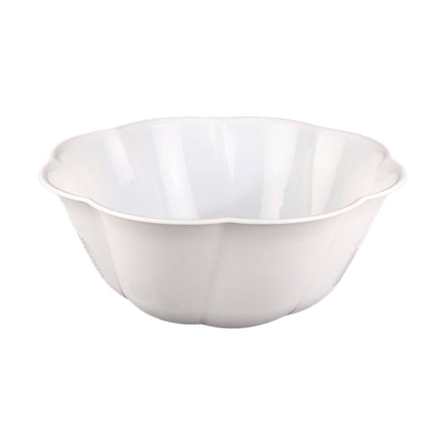 Ensaladera Prichos Kimbo Extensa Redonda con Acabado Superior Curveado 1 Pieza Blanca