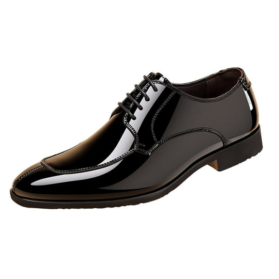 Wensltd Mens Dress Shoes Modern Classic Formal Business Wedding Work Black Leather Shoes Men