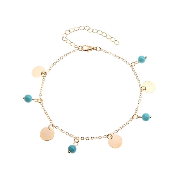 Qarigey Tobilleras de moda ajustable aleación Universal estilo Simple tobilleras de mujer accesorios regalos de playa cadenas de pie para mujeres Ropa, zapatos y accesorios Miscelánea Oro Qarigey AP009288-01