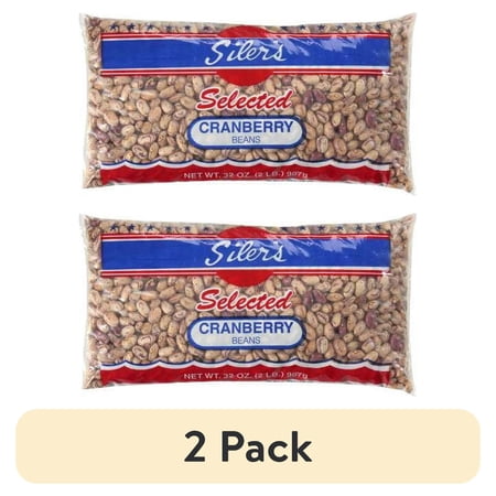 (2 pack) Silers Selected Beans Dried Cranberry Beans, 32 oz