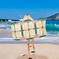 thumbnail image 2 of Yayeee Kids Hooded Towels Toddler Soft Absorbent Beach Bathing Wrap 50" x 23.5", Retro Green Stars, 2 of 5