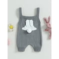 thumbnail image 2 of Bagilaanoe Newborn Baby Girl Boy Knitted Rompers Sleeveless Bodysuit 3M 6M 12M 18M 24M Infant Ribbed One Piece Jumpsuit, 2 of 8