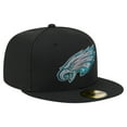 thumbnail image 3 of Men's New Era  Black Philadelphia Eagles Color Pop 59FIFTY Fitted Hat, 3 of 5