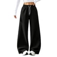 thumbnail image 3 of Nestiefly Women’s Barrel Sweatpants Wide Leg Baggy Pants High Waisted Joggers with Drawstring Waist with Pockets 2026 Black 2XL, 3 of 8