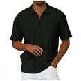 thumbnail image 4 of Paiwinds Men's Half-Zip Golf Shirt - Short Sleeve Textured Diamond Pattern, Loose Fit Casual Top, Polyester Summer, 4 of 5
