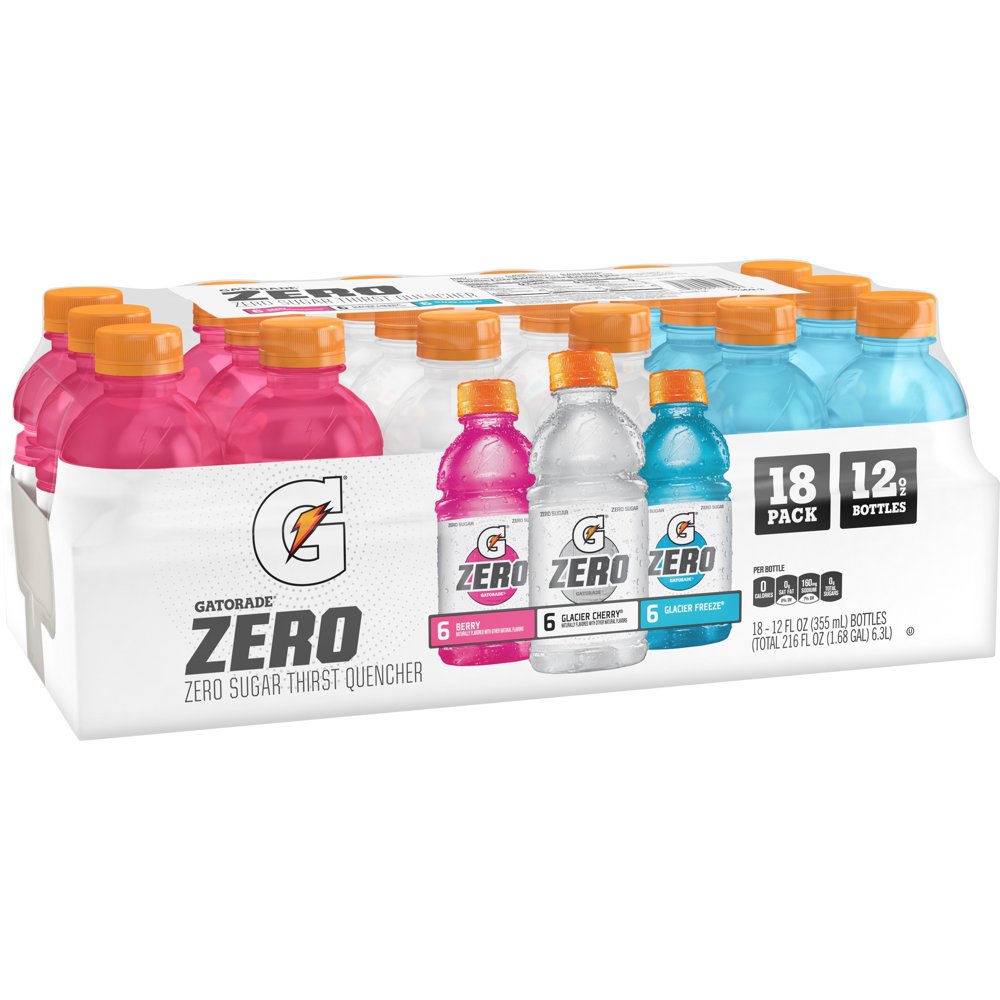 (18 Count) Gatorade Zero Sugar Thirst Quencher, 3 Flavor Variety Pack