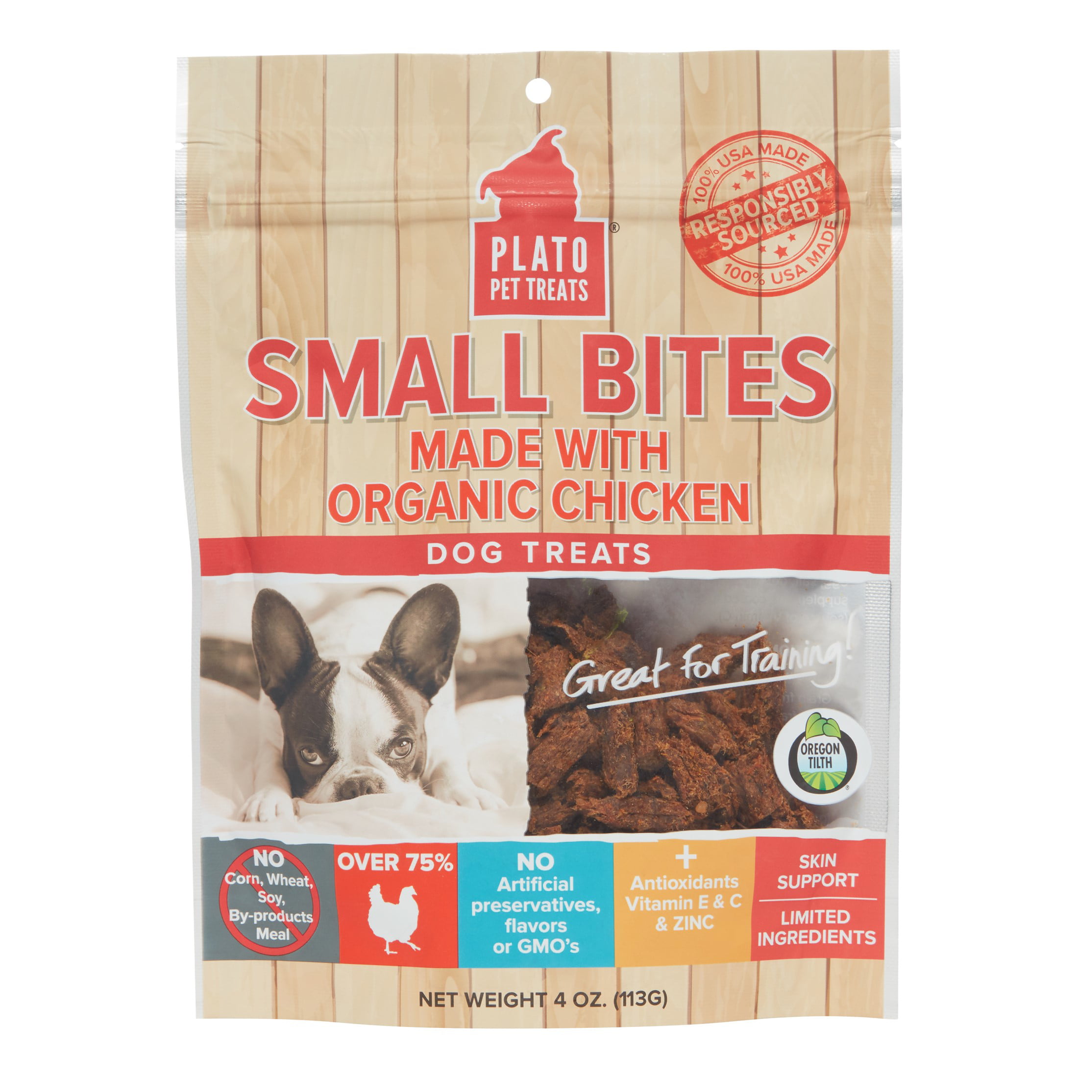 plato organic chicken dog treats
