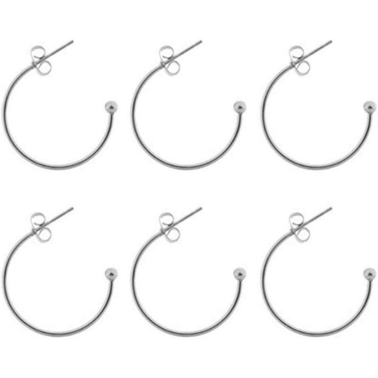 6pcs Earring Findings Beading Hoop Earring Finding Metal Hoop
