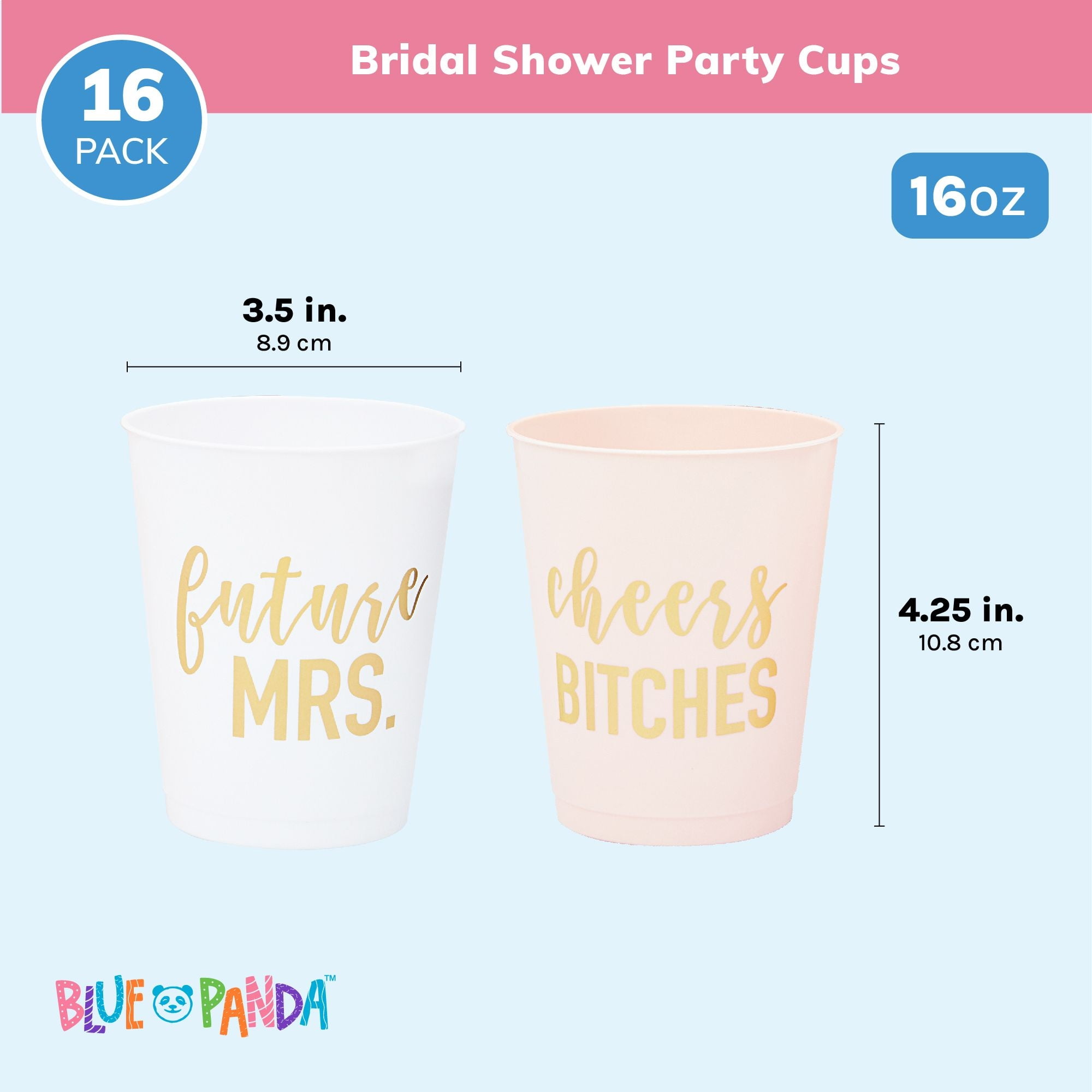 16-Pack Bachelorette Party Cups, Reusable Bride and Bridesmaid Cups for  Bridal Shower Party, Bachelorette Favors and Bridesmaid Gifts, Future Mrs +  Cheers (16 oz) 