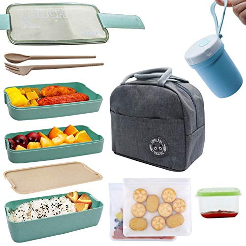 Dishwasher & Microwave Safe Japanese Bento-Food Storage Containers Leakproof Lunch Containers for Adults Bento Lunch Box Stackable Lunch Box Container Cute Lunch Boxes for Kids With Utensils 
