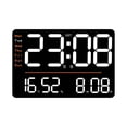 thumbnail image 2 of Reloj de pared digital con , reloj de pared LED fácil de instalar, despertador, horario de verano, reloj grande semanal con fecha para, 2 of 8