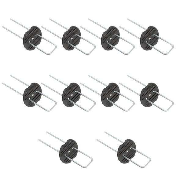 40Pcs Landscape Staples Lawn Pegs with Gaskets Rust Fence Stakes for Ground