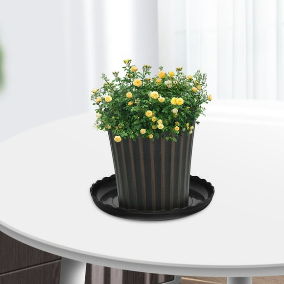 TEHAUX 12Ud Para Macetas Negras Planta Interior Con Ondulado Para Recogida De
