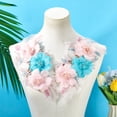 thumbnail image 3 of 2Pcs Pink Blue Flower Lace Applique Sparkle Sequins 3D Floral Embroidered Patches Sew On Vintage Polyester Cloth Applique, 3 of 7