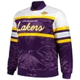 thumbnail image 2 of Men's Mitchell & Ness Purple/Gold Los Angeles Lakers Big & Tall Heavyweight Full-Snap Satin Jacket, 2 of 3