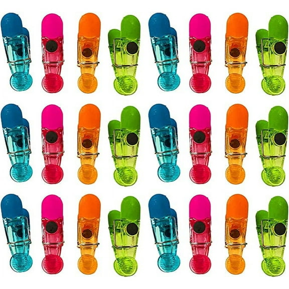 Set of 48 Black Duck Brand All Purpose Magnetic Clips Colorful Bag Clips, Chip Clips Assorted Colors Comfort Grip (48)