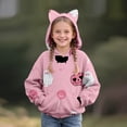 thumbnail image 2 of Mercatoo Girls Halloween Hoodies Kids Ghos𝐭 Pumpkin Graphic Hoodie Long Sleeve Cute Cat Ear 𝐇ooded Sweatshirts Pockets, 2 of 9