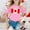 Pink, variant on Canada Day Girls Casual Fit Short Sleeve T-Shirt Basic Crewneck Top for Summer Wear