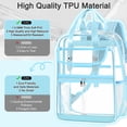 thumbnail image 2 of KOITHOT Clear Backpacks Large Heavy Duty PVC Waterproof Transparent Bookbag for School Adult Work, Blue, 2 of 7