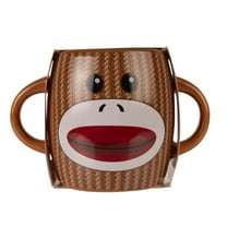 Galerie Sock Monkey Ceramic Mug with Cocoa Mix, 10 oz