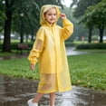 thumbnail image 2 of RTKFRFLM Kids Disposable Raincoat Hooded Thickened Long Water-Resistant Rain Poncho Emergency Clear Rainwear Boys Girls, 2 of 4
