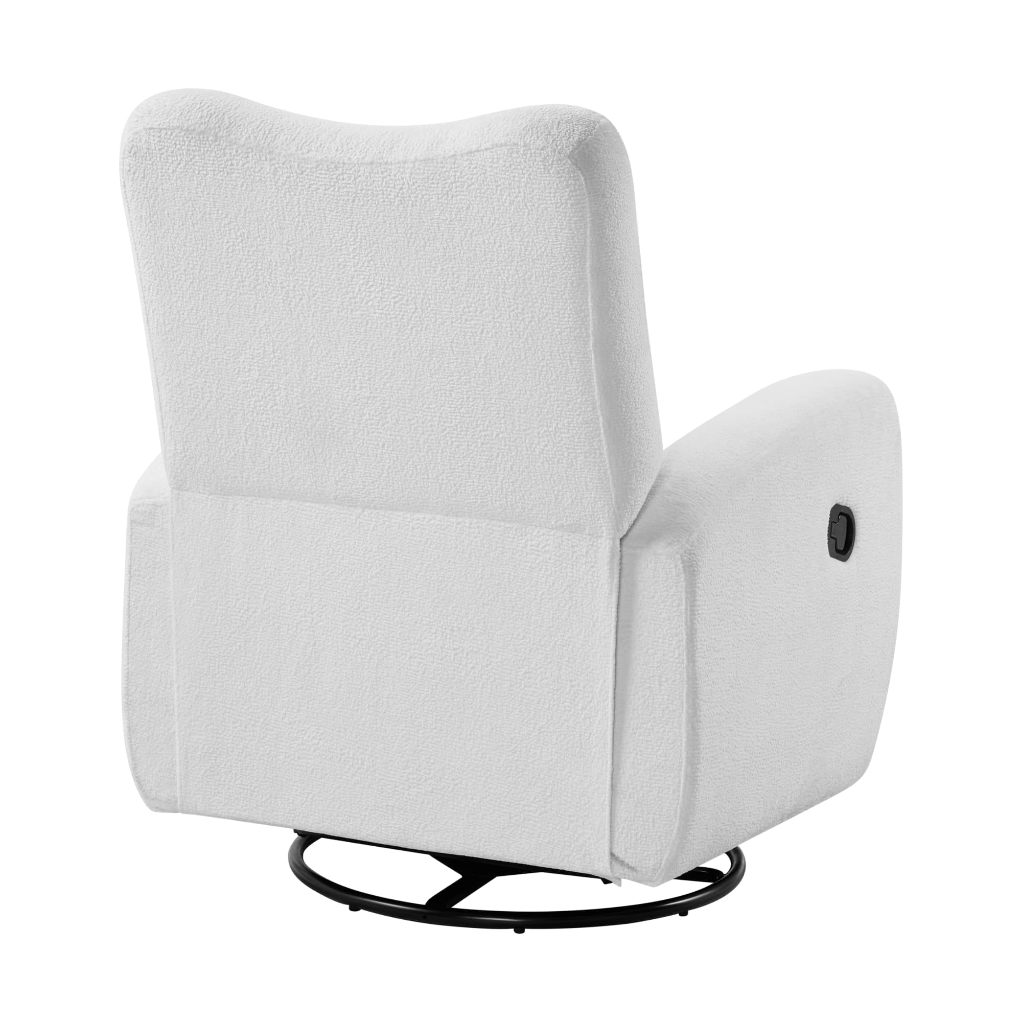 Oxford Baby Synergy Upholstered Glider Recliner Rocking Chair, Green Guard Gold Certified, 360° Swivel For Nursery And Living Room - Plush White