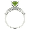 thumbnail image 4 of Clara Pucci 18K White Gold 2.63 Natural Peridot Engraveable Engagement Ring + Wedding Band Set, 4 of 7