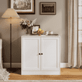 thumbnail image 2 of RichYa 31.5W Buffet Cabinet Credenza & Sideboard,Farmhouse Double-Door Storage Coffee Bar for Dining Room,White, 2 of 6