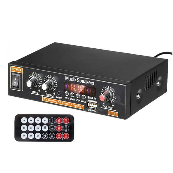 Audio Amplifier G30 Amplificador Hifi Digital Stereo Subwoofer Music Player with Remote Contr ,Bass Treble Control