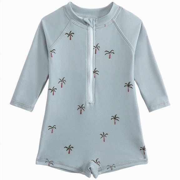 TOWED22 Boys one Piece Swimsuit Zipper Rash Guard Kids Long Sleeve Bathing Suits UPF 50 Sun Protection Swimwear 2-9Y Grey,2-3 Y