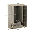 thumbnail image 2 of UBesGoo 3-Door Wardrobe, Wide Armoire with 2-Drawers, Clothing Rod and 3-Shelves in Gray, 2 of 10