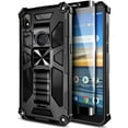 thumbnail image 5 of Nagebee Case for Alcatel Lumos (DALN5023), Alcatel Axel (5004R) with Tempered Glass Screen Protector (Full Coverage), Full-Body Shockproof [Military-Grade] Built in Kickstand Heavy-Duty Case (Black), 5 of 5