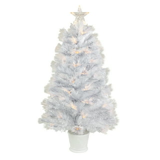 3' Pre-Lit Iridescent Fiber Optic Artificial Christmas Tree - White Lights  
