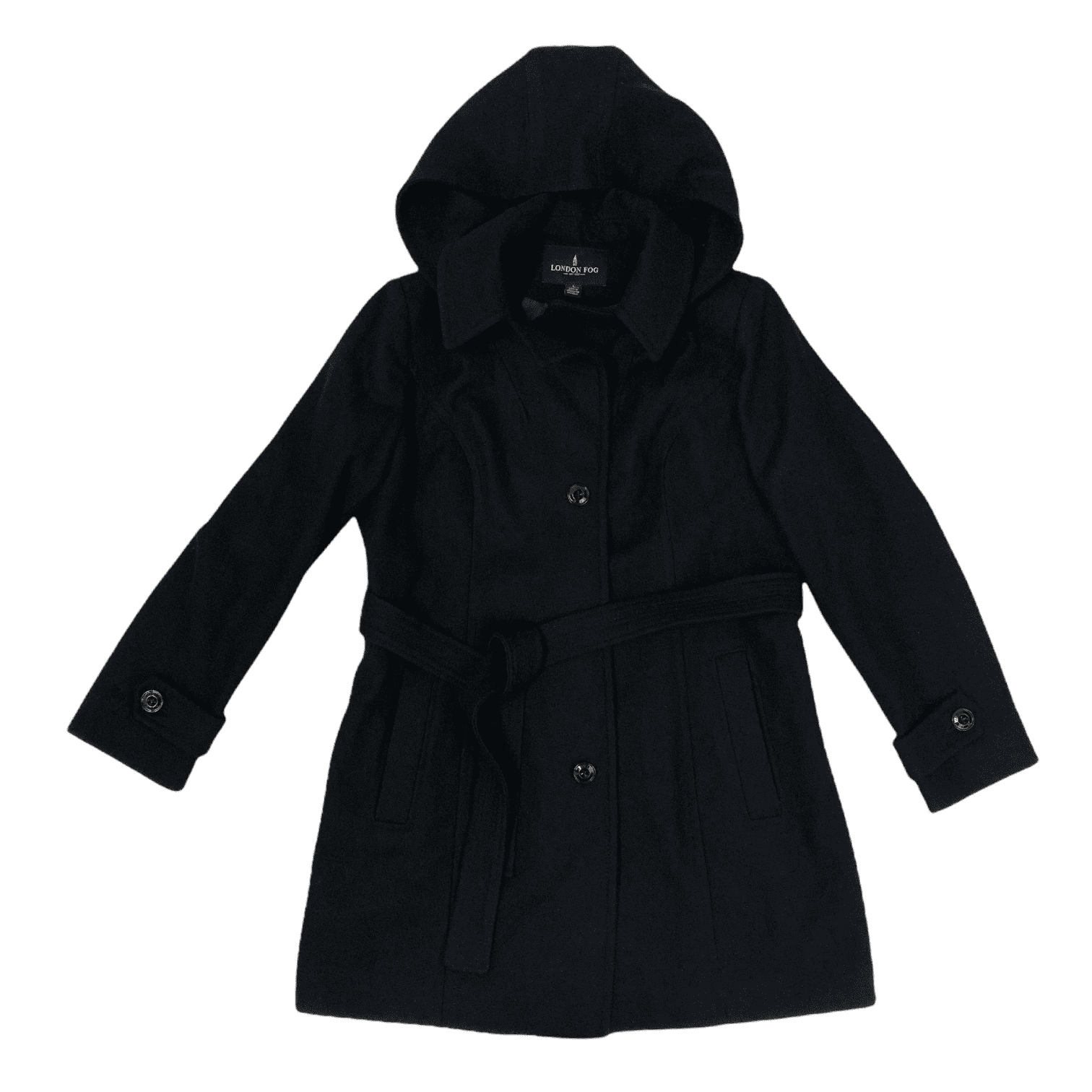 hooded belted walker coat