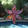 thumbnail image 4 of Iridescent Pink Starfish Faux Stained Glass Window Hanging – Coastal Acrylic Suncatcher for Sunlit Room, Seaside-Inspired Home Décor 4330103262, 4 of 4