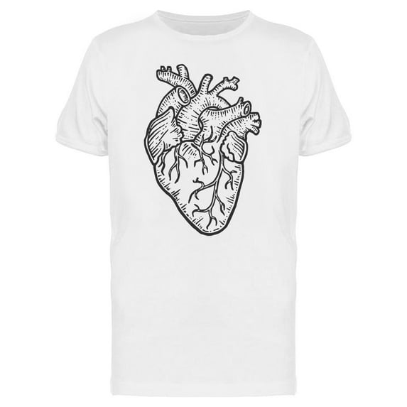 Heart Engraving Style T-Shirt Men -Image by Shutterstock, Male x-Large