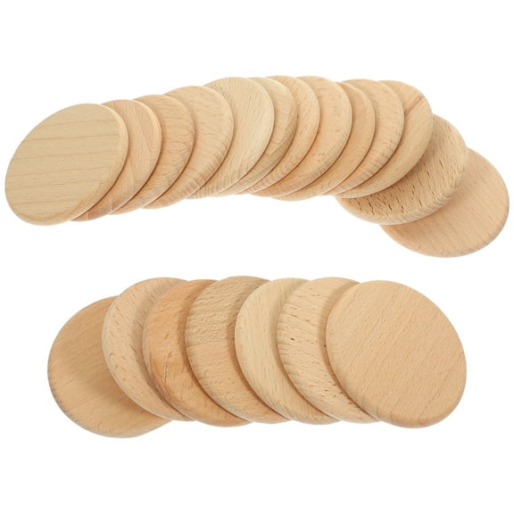 Blank Wood Slices DIY Round Chips Ornament Crafts Cutouts Accessories Beech 20 Pcs