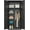 70.87"H-Black, variant on 67" H Tall Bathroom Storage Cabinet with 2 Doors &Adjustable Shelves,Narrow Metal Cabinet with Open Countertop,Narrow Storage Unit for Small Space,Bathrooms,Entryway,Kitchen- Assembly Required(White)