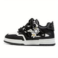 thumbnail image 4 of All-Season Casual Walking Shoes for Skateboarding, Gym, Casual Attire - Breat ,Black & White Faux Cover Upper with Cushioned Rubber Sole, Round Toe & Arch Support Men'S Low-Top Skateboard Sneakers -, 4 of 9