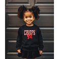 thumbnail image 2 of Floral Chiefs Team Sweatshirt for Women, Teens & Kids Red Coquette Bow Sports Team Sweater Black Sweatshirt Youth Small, 2 of 5