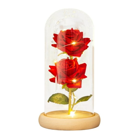 

Zlekejiko Eternal Flower Rose Glass Cover Decoration LED Creative Night Light Gift For Girlfriend On Valentine s Day