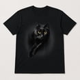 thumbnail image 3 of Black Cat Yellow Eyes Graphic T-Shirt, Unisex Classic Fit Cotton Tee, 3 of 9