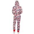 thumbnail image 3 of haxmnou women long sleeve hooded christmas printed pyjamas nightwear jumpsuit sleepwear red l, 3 of 7
